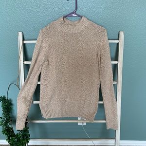 Cream/tan mock turtle neck sweater, old navy, M